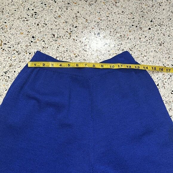 St John Separates dark royal blue knit al blue knit high rise shorts short 6 - Picture 7 of 7
